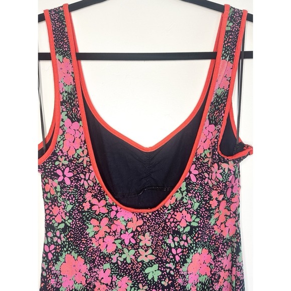 Free People Clementine Floral Midi Dress M Pink Green Slit Sweetheart 90s Boho - Picture 10 of 16